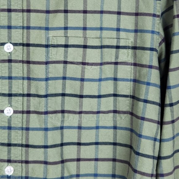 J. Crew Mercantile Flex Button Down Shirt Green Plaid Men’s M Flawed - Picture 4 of 8
